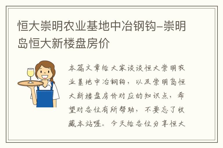 恒大崇明农业基地中冶钢钩-崇明岛恒大新楼盘房价