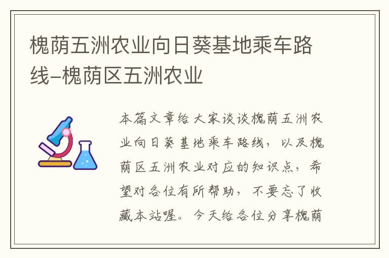 槐荫五洲农业向日葵基地乘车路线-槐荫区五洲农业