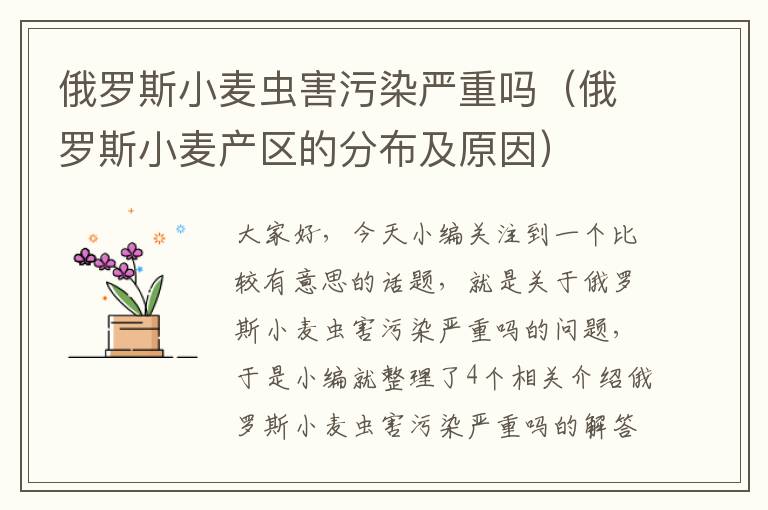 俄罗斯小麦虫害污染严重吗（俄罗斯小麦产区的分布及原因）