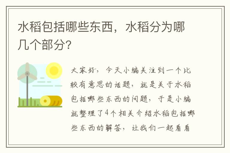 水稻包括哪些东西，水稻分为哪几个部分?