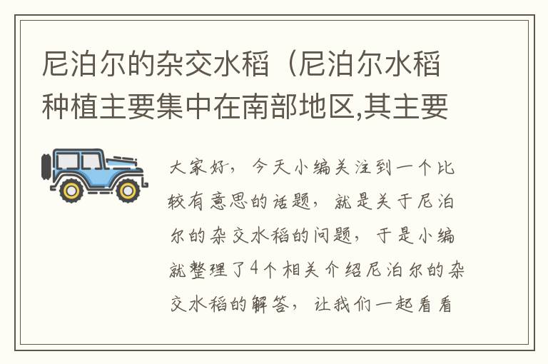 尼泊尔的杂交水稻（尼泊尔水稻种植主要集中在南部地区,其主要有利条件）