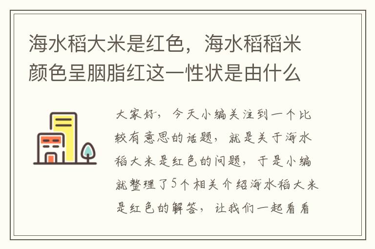 海水稻大米是红色，海水稻稻米颜色呈胭脂红这一性状是由什么决定的