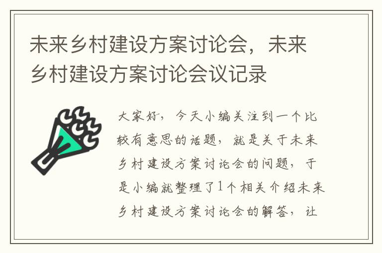 未来乡村建设方案讨论会，未来乡村建设方案讨论会议记录