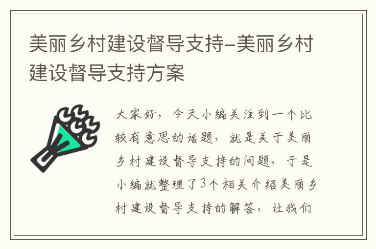 美丽乡村建设督导支持-美丽乡村建设督导支持方案