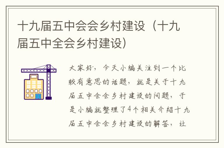 十九届五中会会乡村建设（十九届五中全会乡村建设）