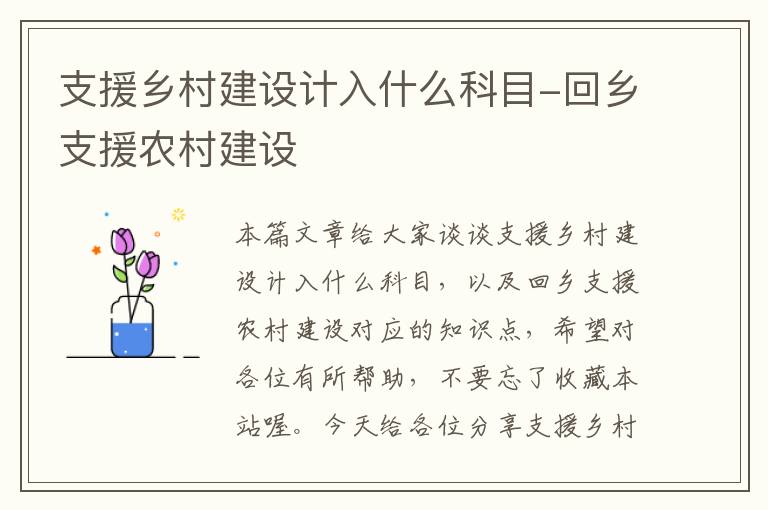 支援乡村建设计入什么科目-回乡支援农村建设