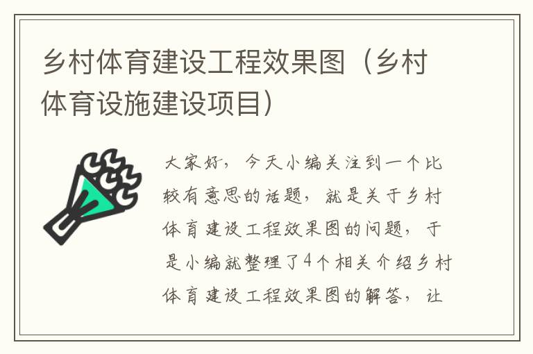 乡村体育建设工程效果图（乡村体育设施建设项目）