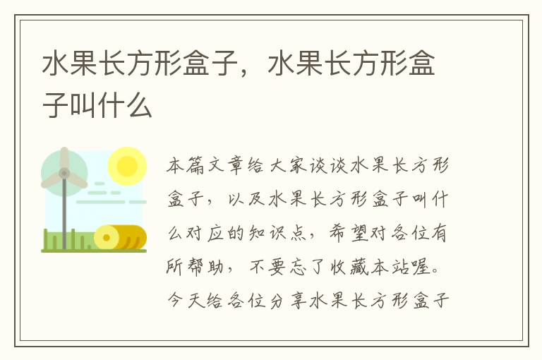 水果长方形盒子，水果长方形盒子叫什么