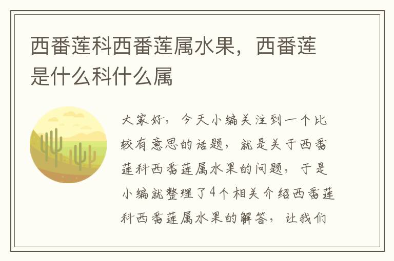 西番莲科西番莲属水果，西番莲是什么科什么属