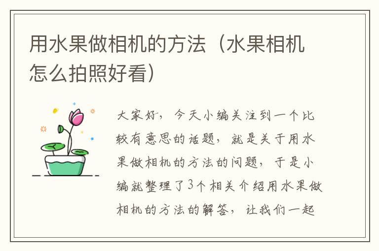 用水果做相机的方法（水果相机怎么拍照好看）