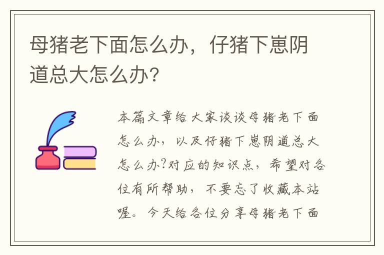 母猪老下面怎么办，仔猪下崽阴道总大怎么办?