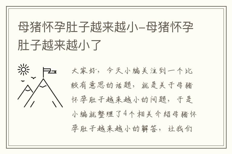 母猪怀孕肚子越来越小-母猪怀孕肚子越来越小了