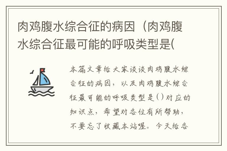 肉鸡腹水综合征的病因（肉鸡腹水综合征最可能的呼吸类型是( )）