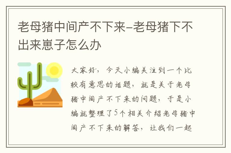 老母猪中间产不下来-老母猪下不出来崽子怎么办