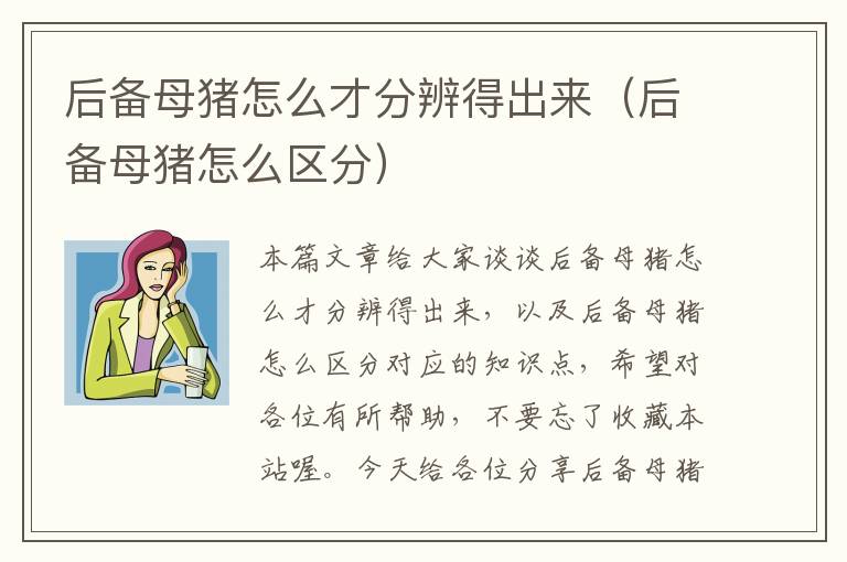 后备母猪怎么才分辨得出来（后备母猪怎么区分）