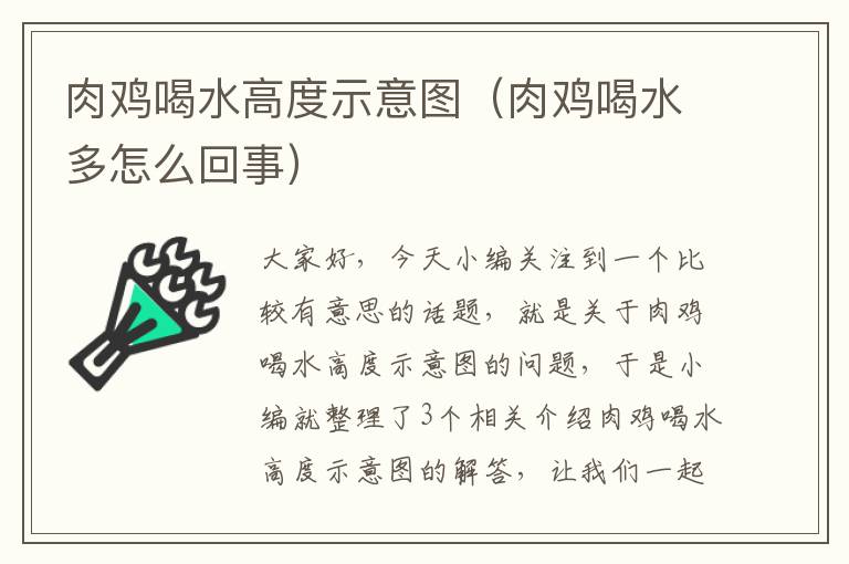 肉鸡喝水高度示意图（肉鸡喝水多怎么回事）