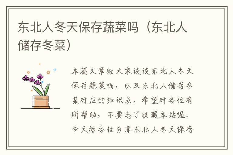 东北人冬天保存蔬菜吗（东北人储存冬菜）